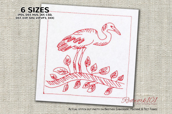 A Detailed Review of the Great Egret Sitting on Branch Embroidery Design