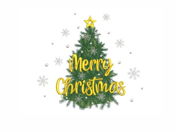 A Festive Christmas Tree Embroidery Design for Real Projects