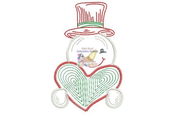 A Professional Look at the Snowman with Heart Embroidery File
