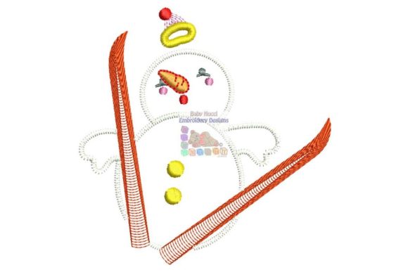 A Snowman Ski Jump Embroidery Design for Real Projects