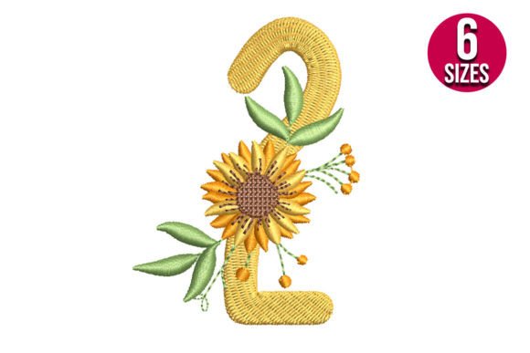 A Sunny Number Two: Reviewing the Sunflower Alphabet Embroidery Design