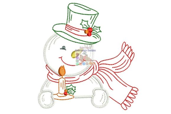 An Embroidery Designer's Review of Snowman with Candle