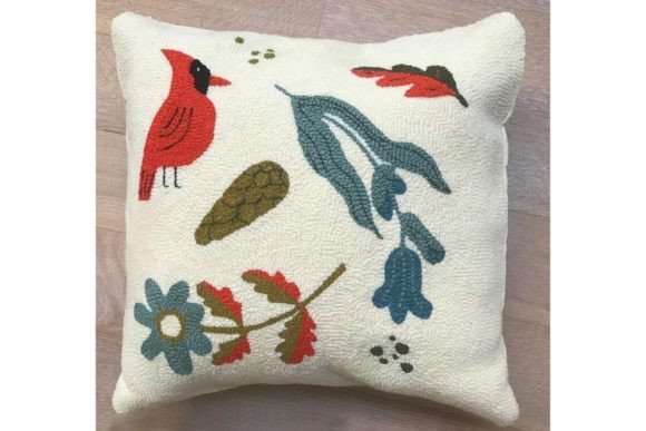 Cardinal Pillow Punch Needle: A Folksy Gem for Gift Design