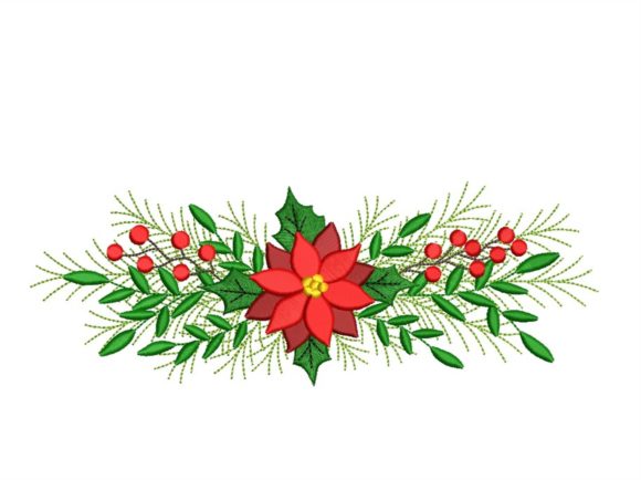 Christmas Poinsettia Embroidery for Business Branding