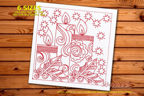 Decorative Christmas Candle Embroidery Design Review
