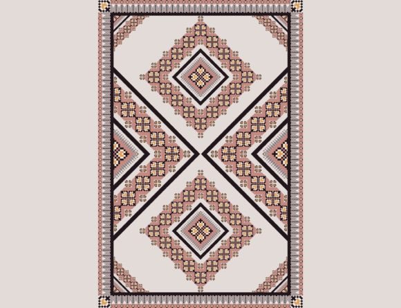 Floral Geometric Embroidery Pattern for Business Merchandise