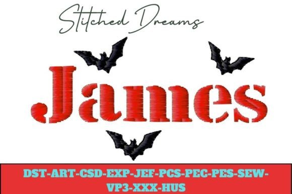 James Embroidery Design: A Halloween Name with Stylish Details